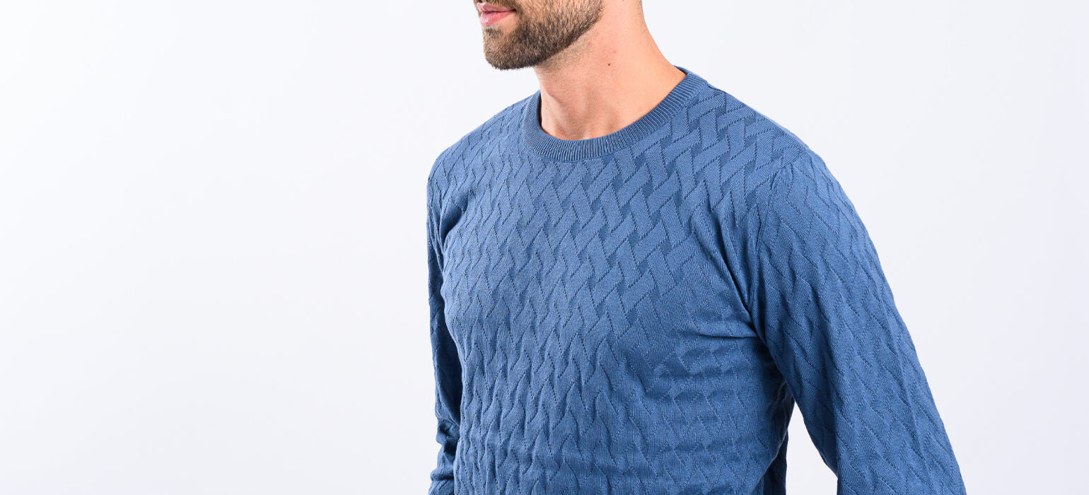 Blue knitted sweater