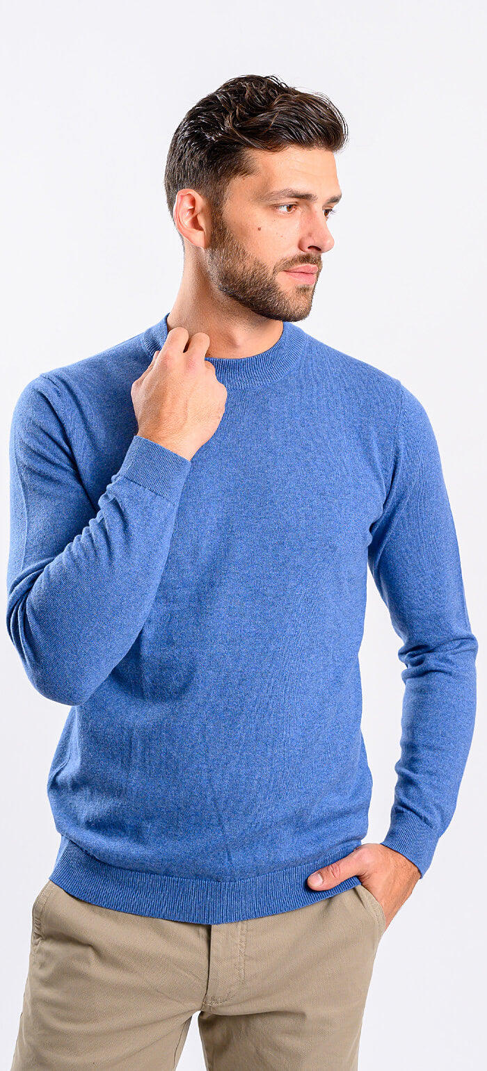 Blue crew neck sweater