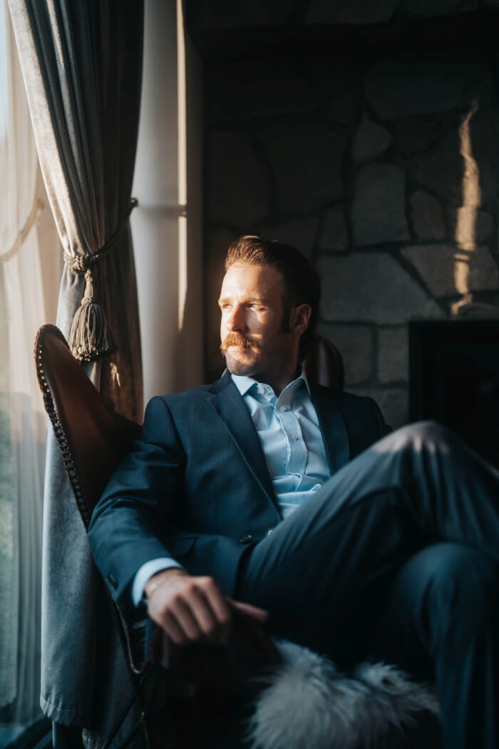 Blue Slim fit suit with blue check XL size