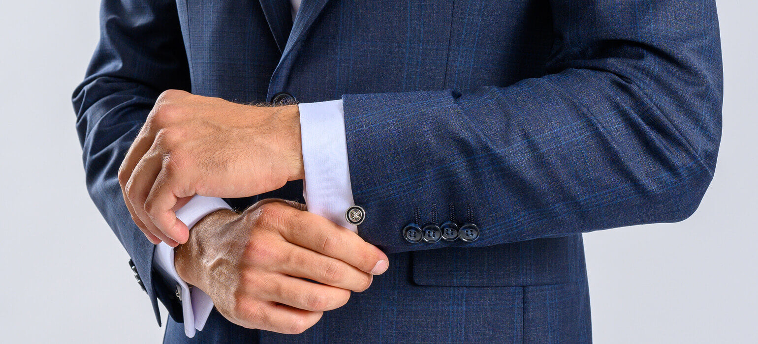 Blue Slim fit suit with blue check XL size