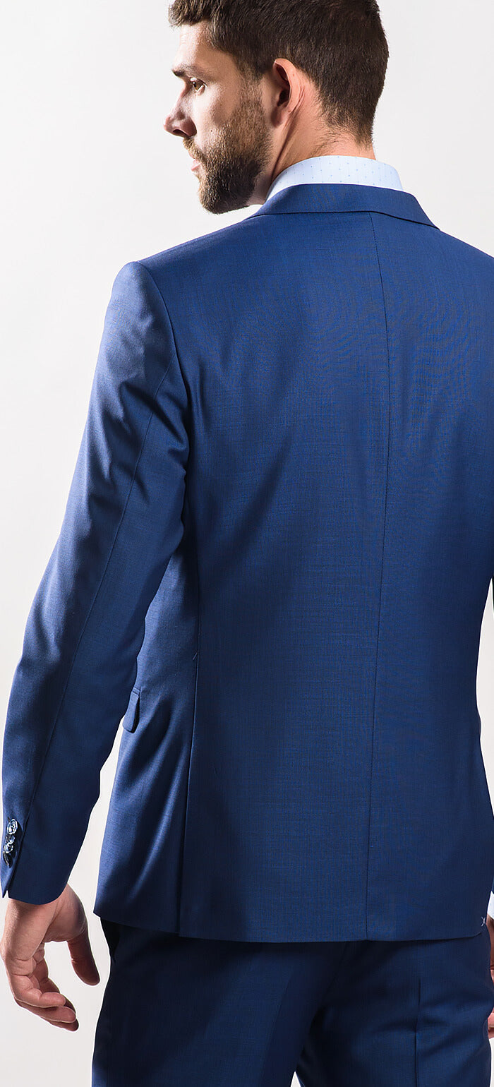 Blue wool slim fit suit