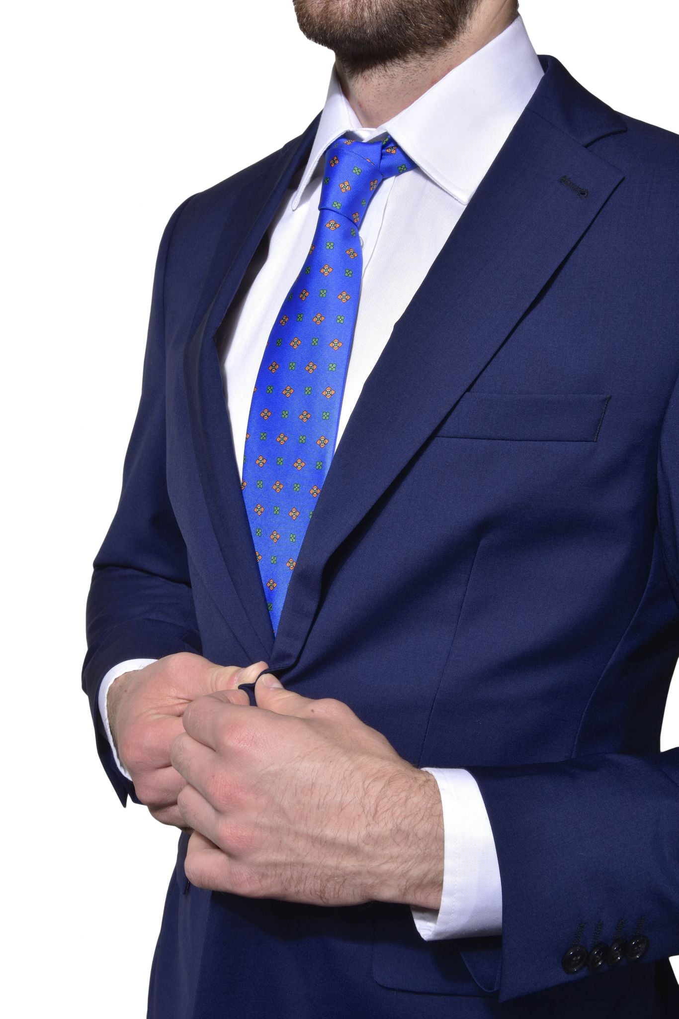 Blue wool slim fit suit