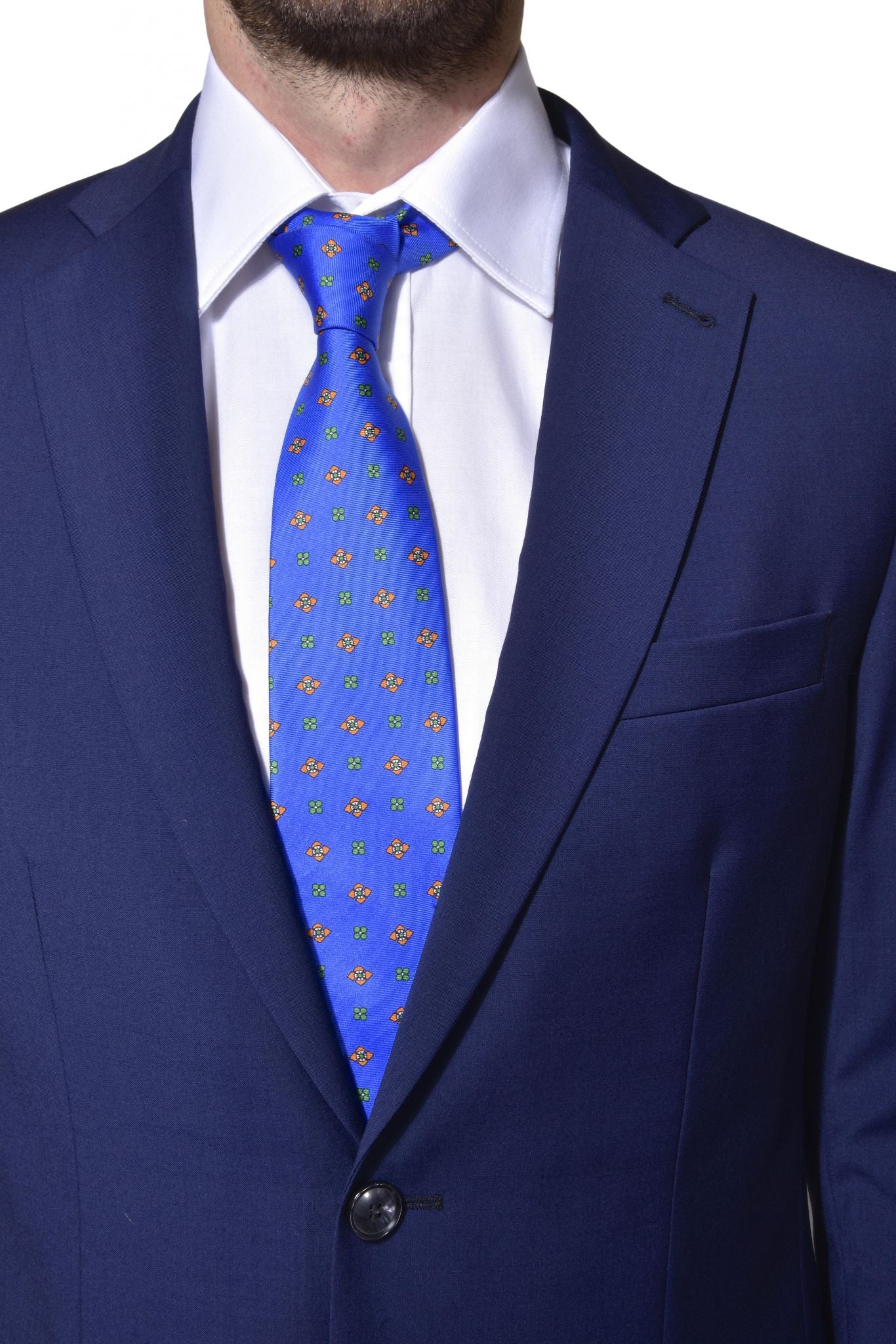 Blue wool slim fit suit