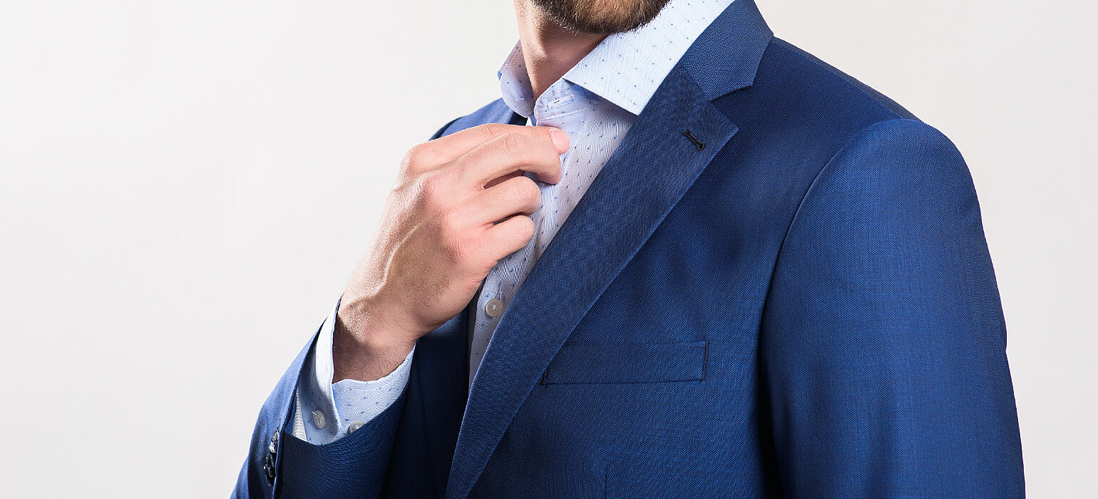 Blue wool slim fit suit