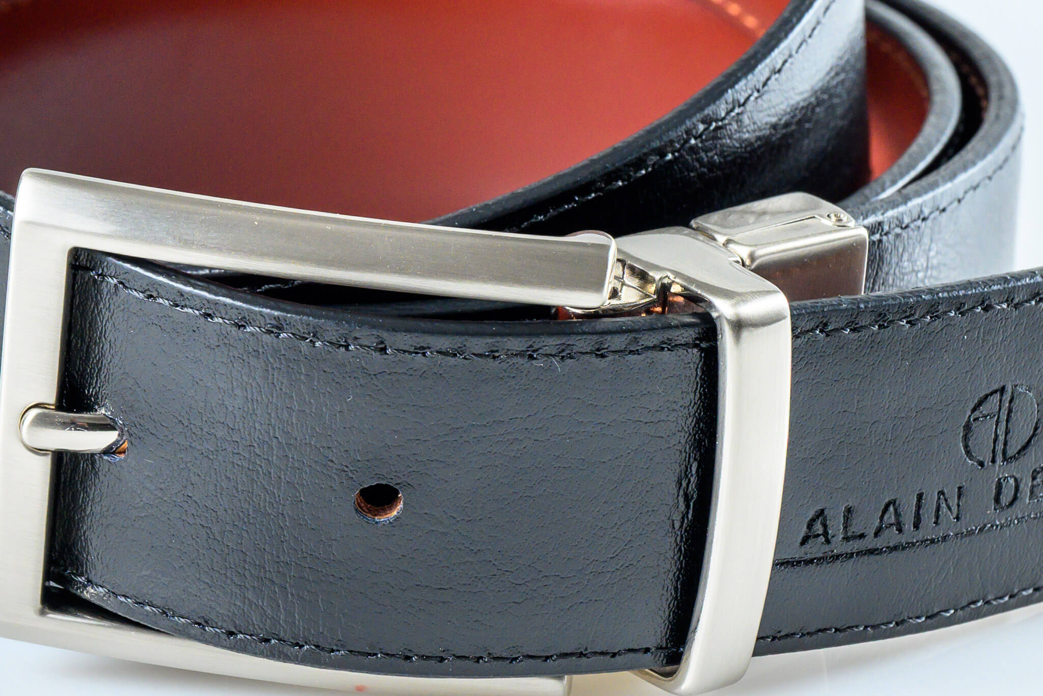 Reversible leather belt