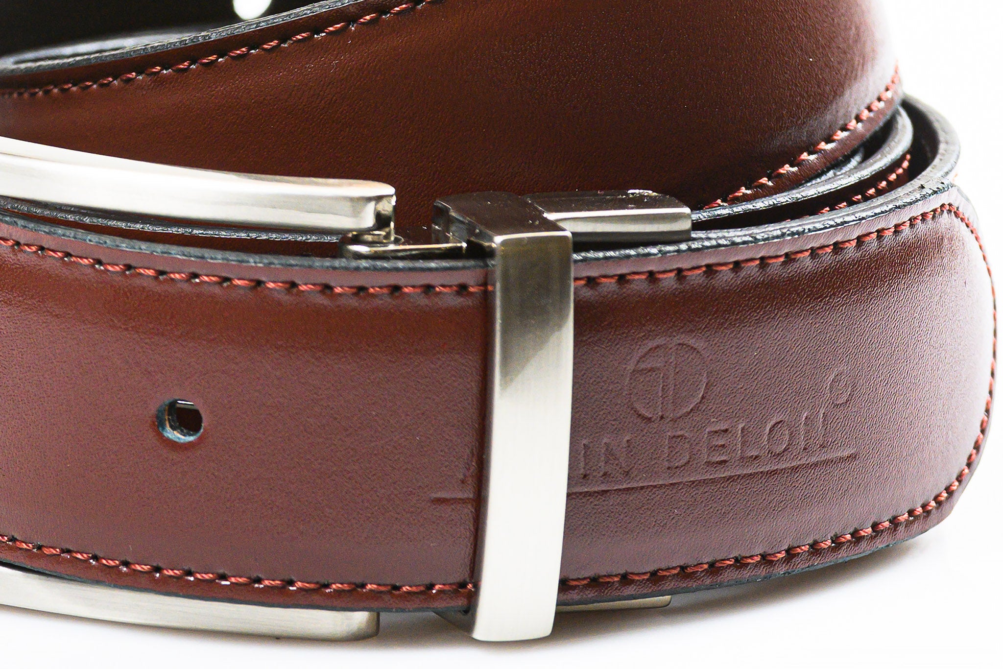 Reversible leather belt
