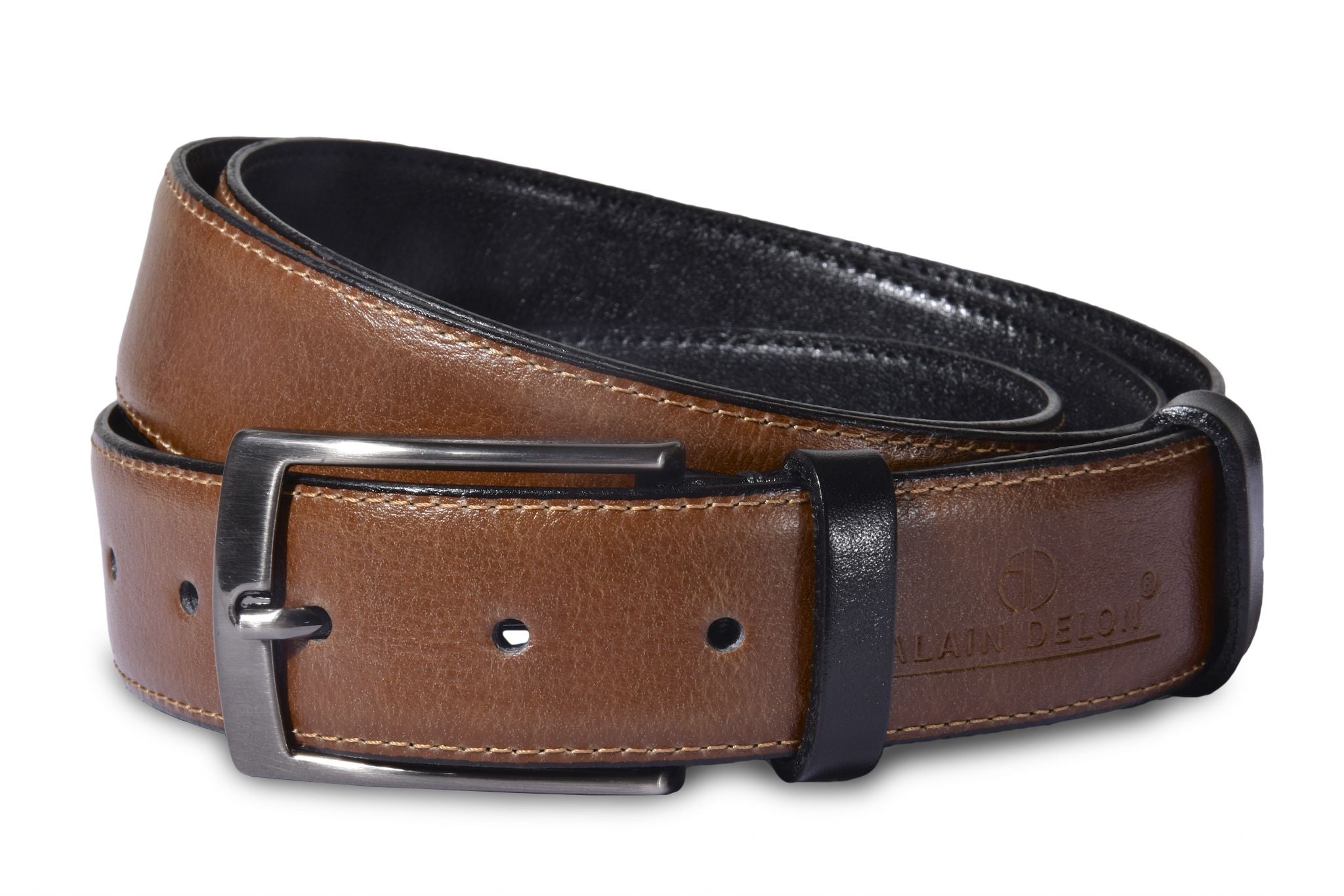 Reversible leather belt