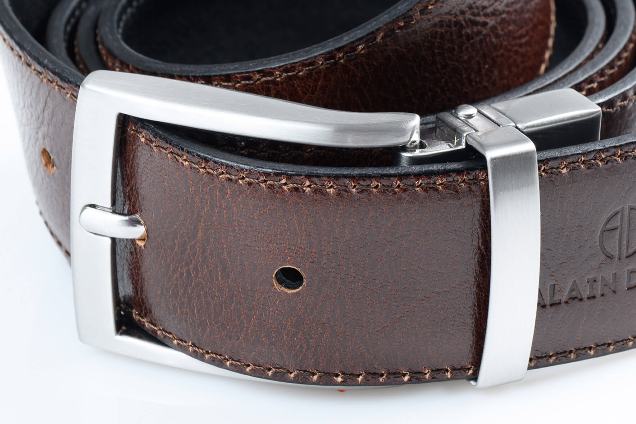 Reversible leather belt