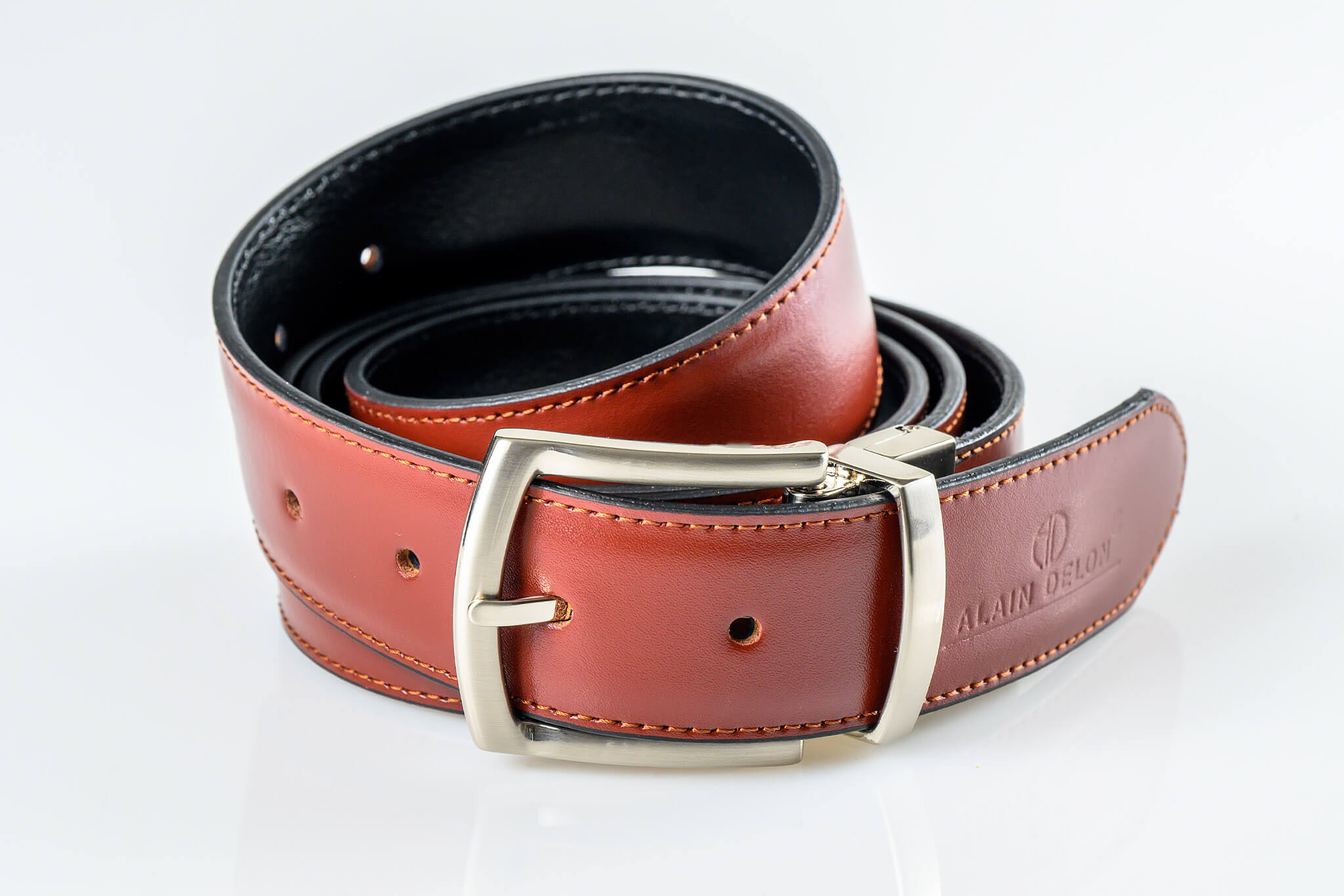 Reversible leather belt