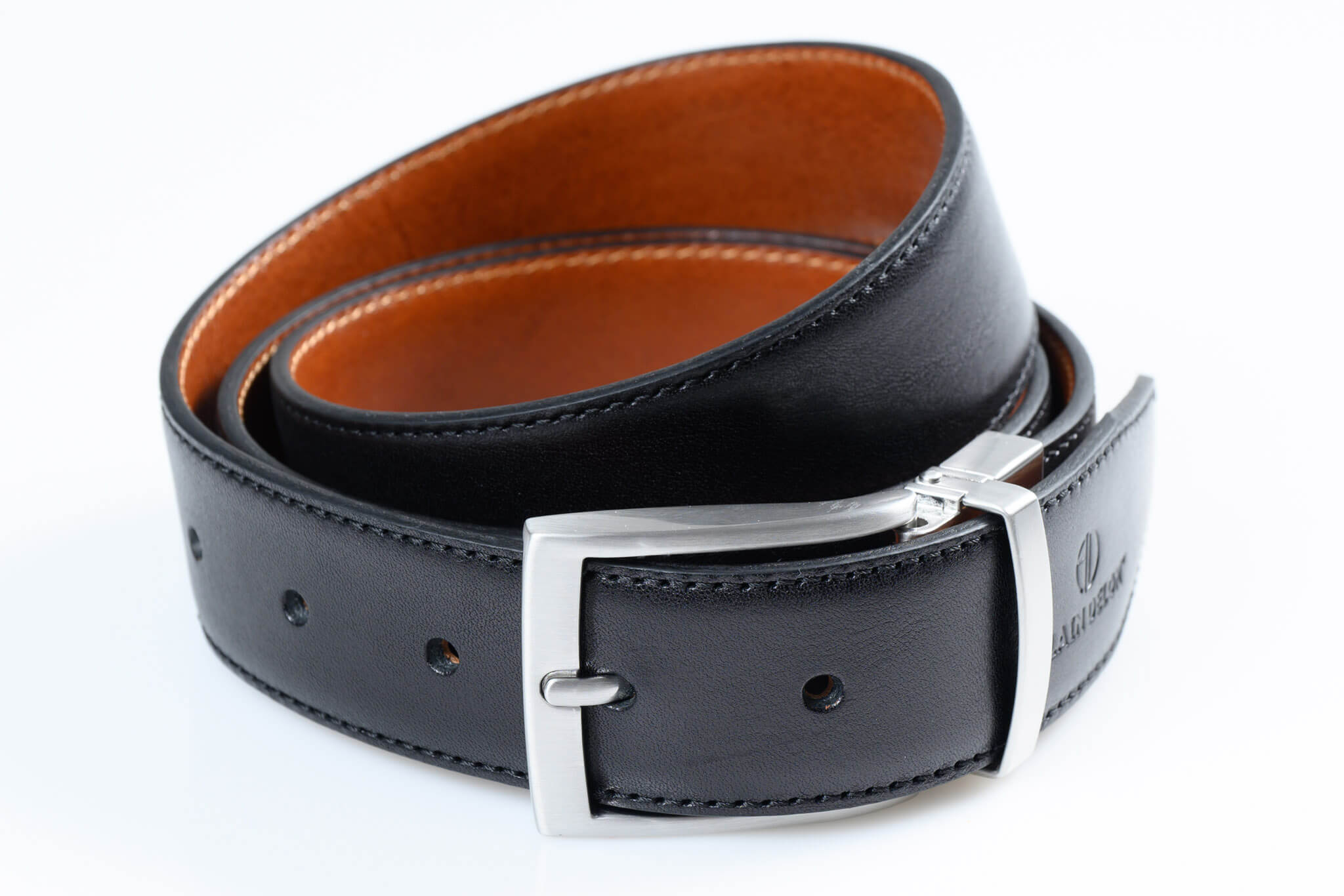 Reversible leather belt