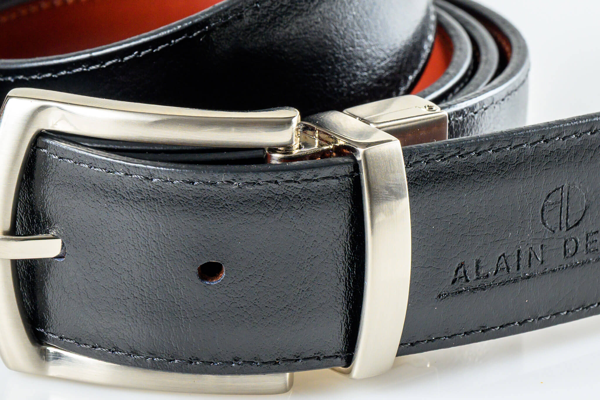 Reversible leather belt