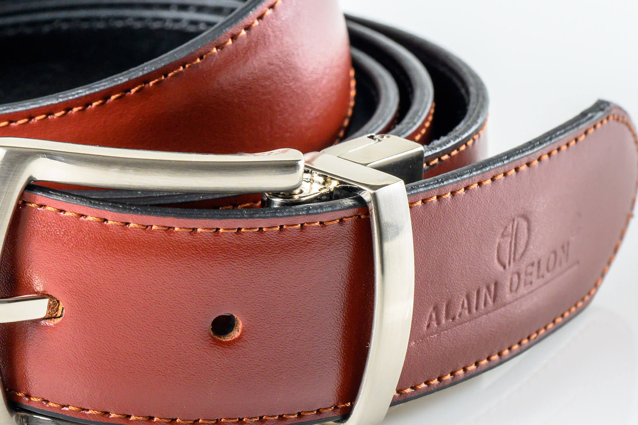 Reversible leather belt
