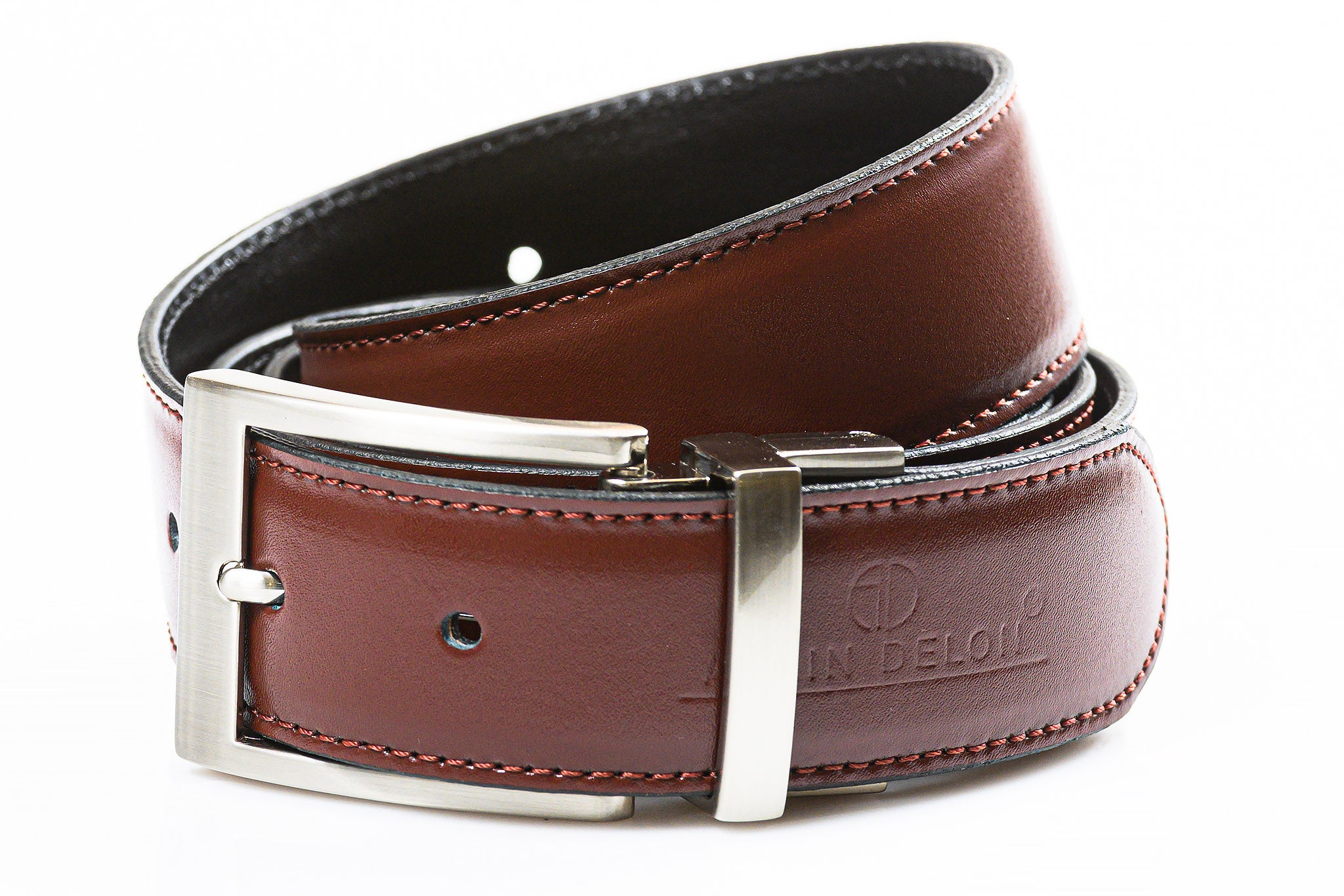 Reversible leather belt