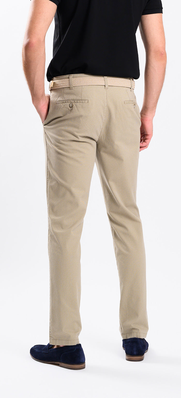 Sand-brown patterned chinos