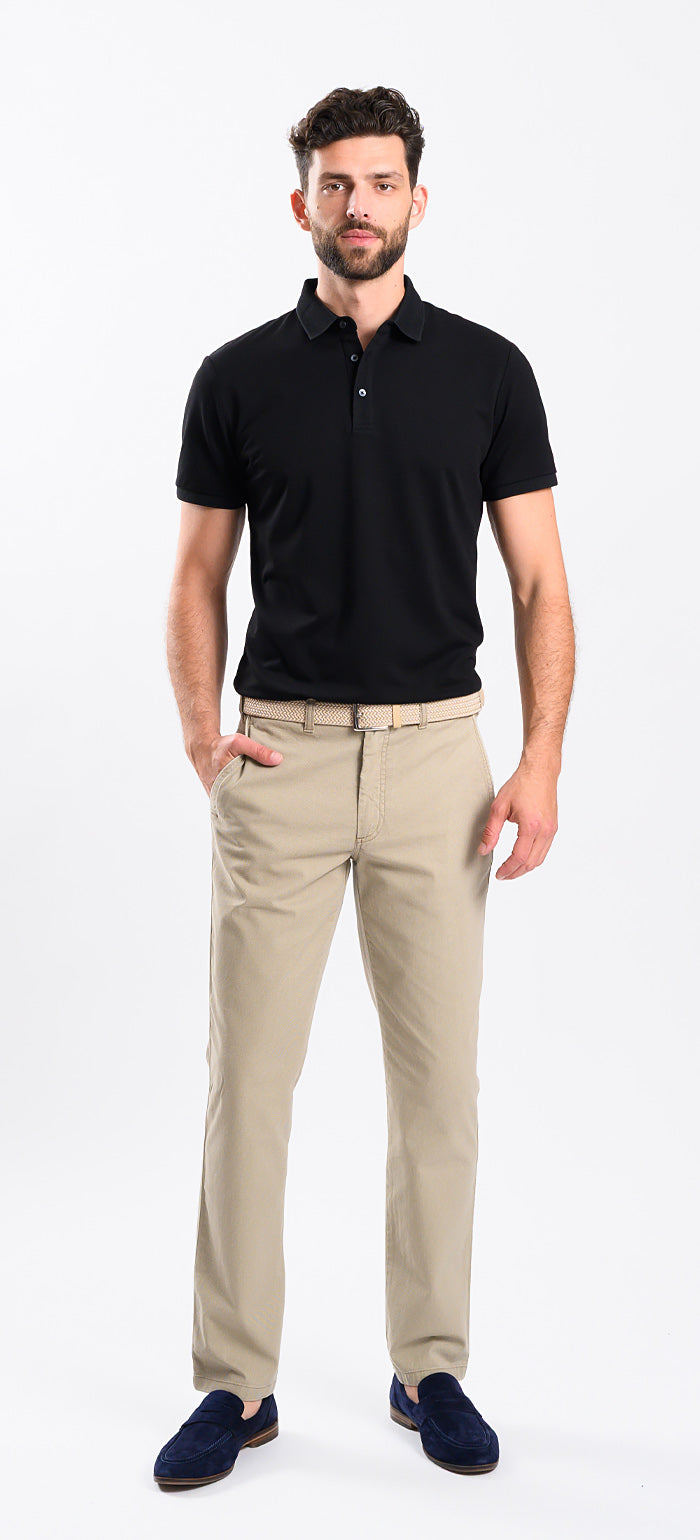 Sand-brown patterned chinos