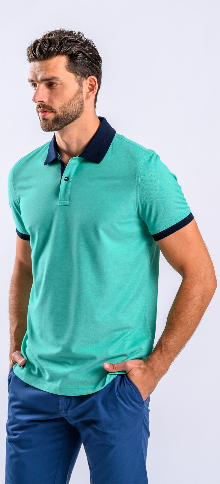 Pistachio green polo shirt