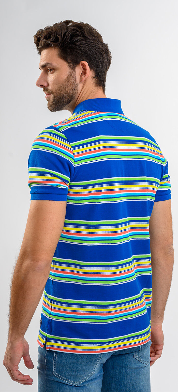 Striped cotton polo shirt