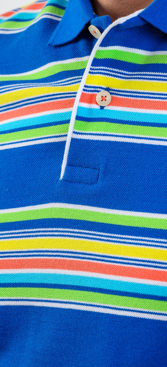 Striped cotton polo shirt