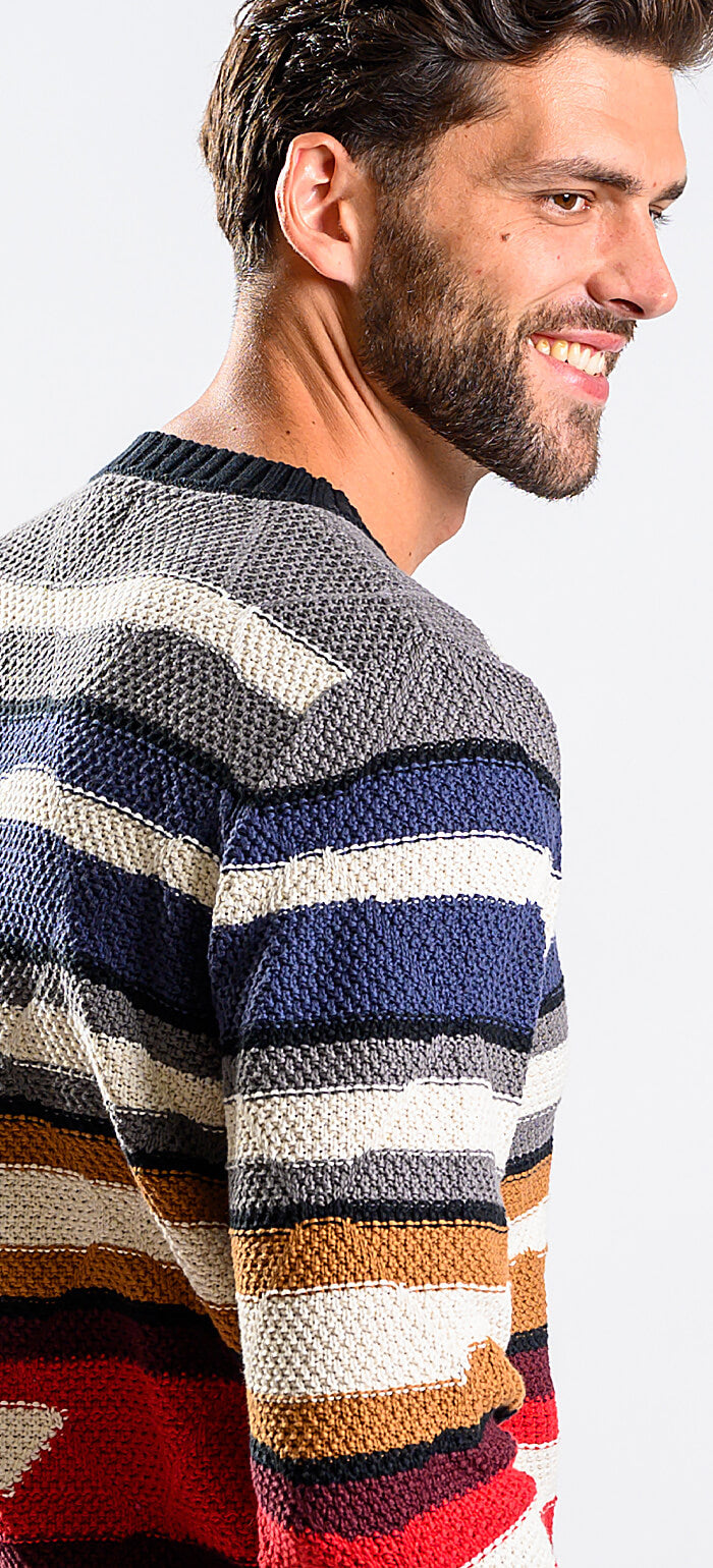 Striped cotton sweater