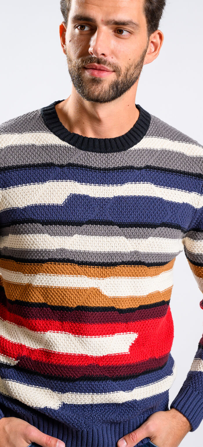 Striped cotton sweater