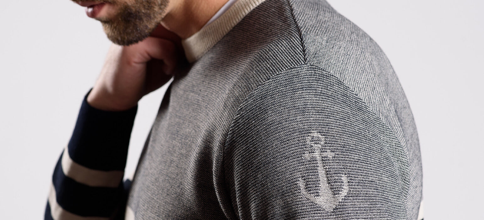 Striped wool-blend sweater