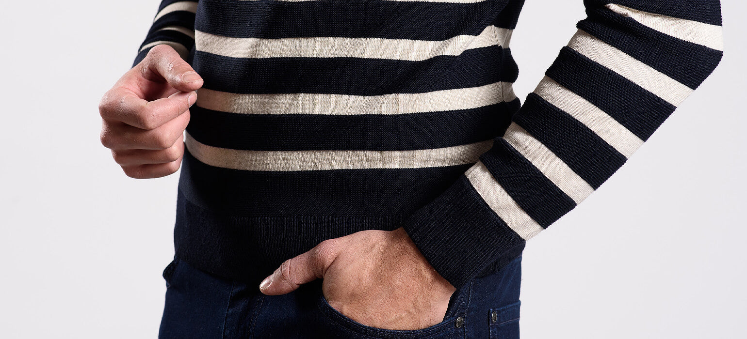 Striped wool-blend sweater