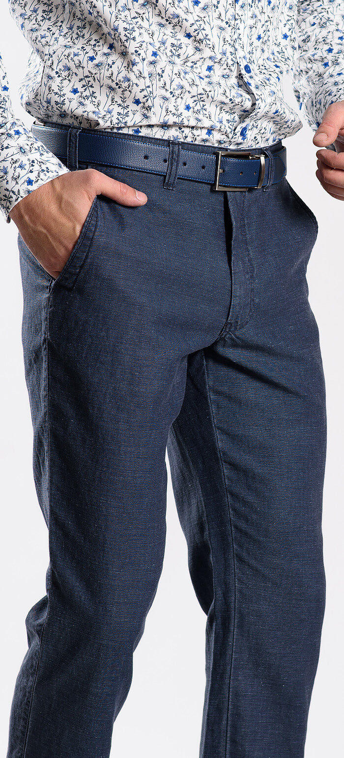 Grey-blue linen trousers