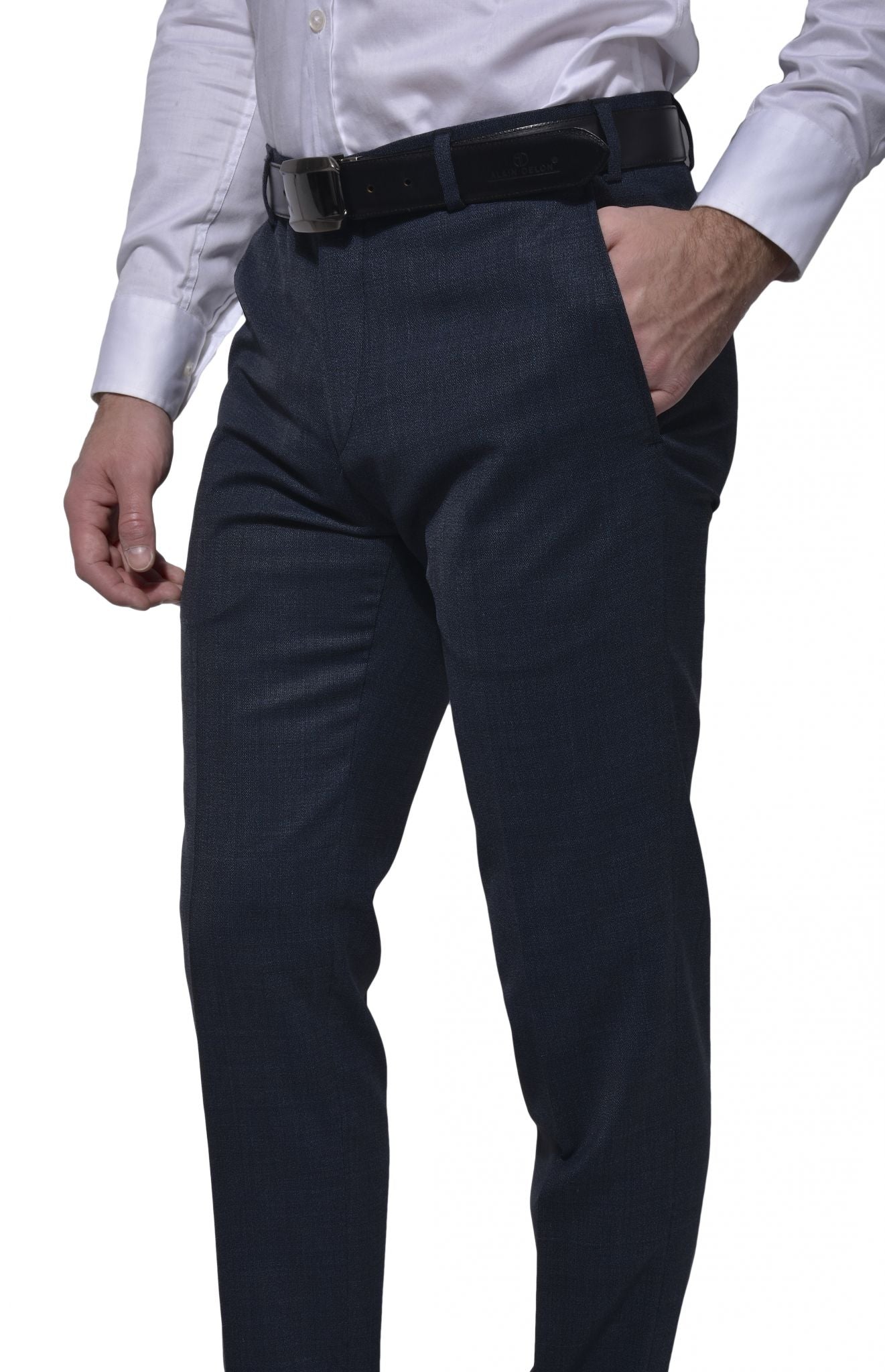 Grey-blue suit trousers
