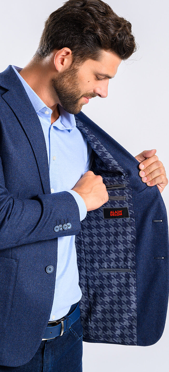 Gray-blue wool jacket without pattern