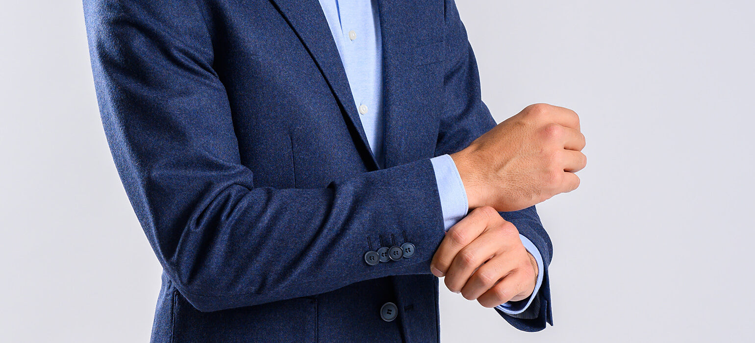 Gray-blue wool jacket without pattern