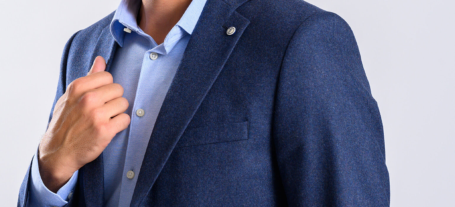 Gray-blue wool jacket without pattern