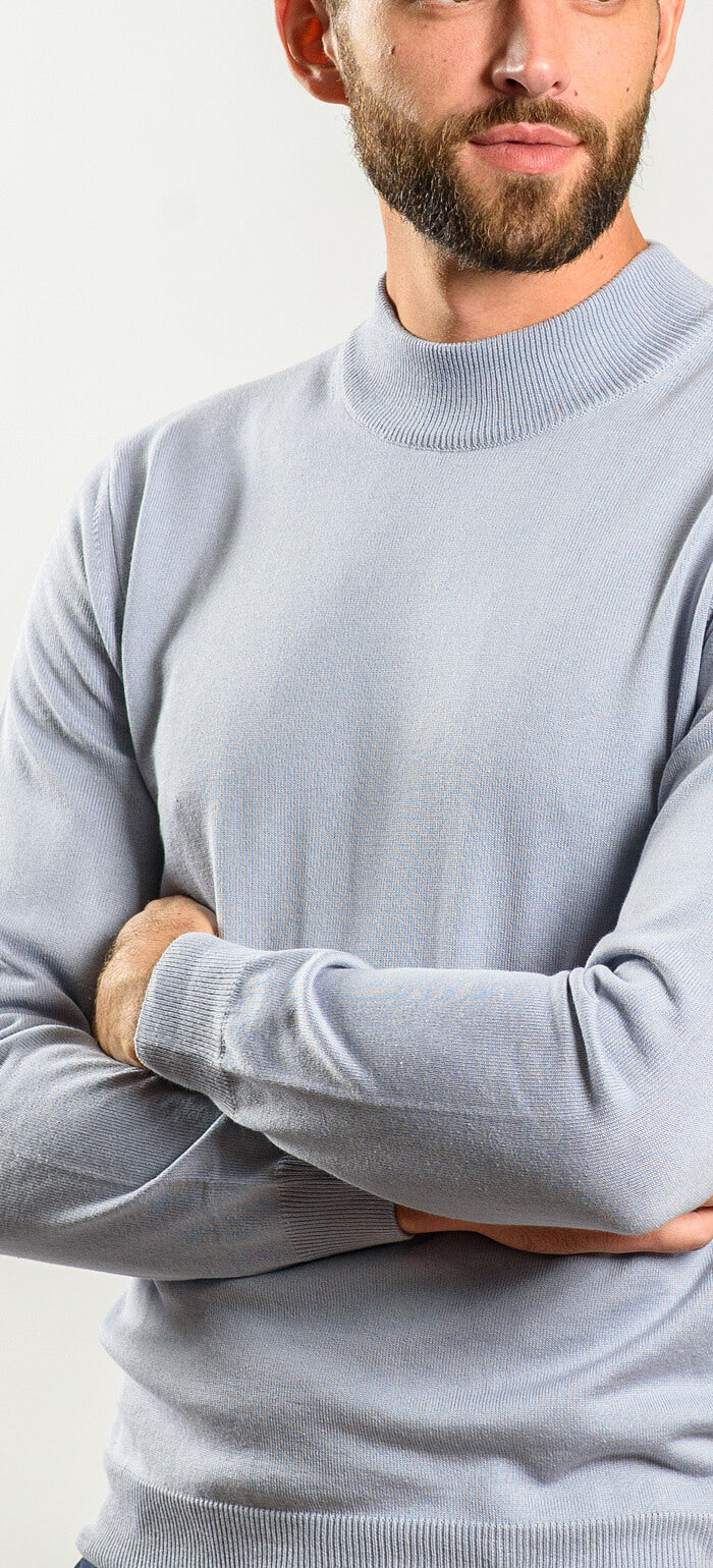 Gray-blue turtleneck