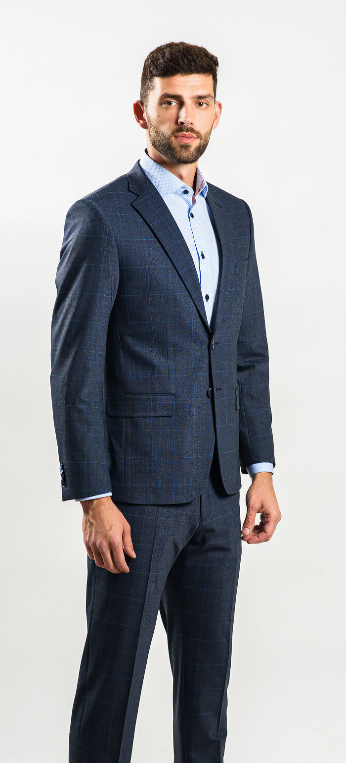 Grey-blue Slim Fit Suit