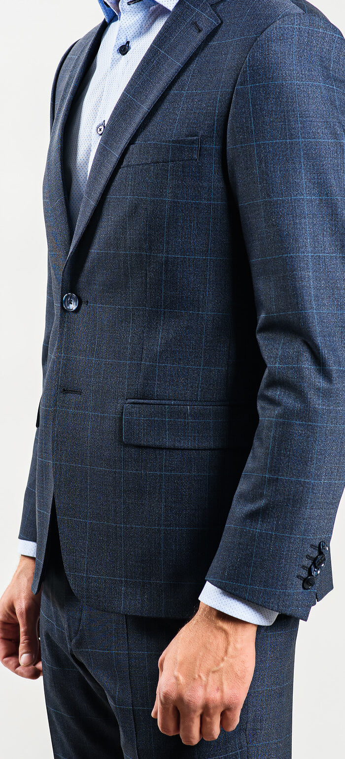 Grey-blue Slim Fit Suit