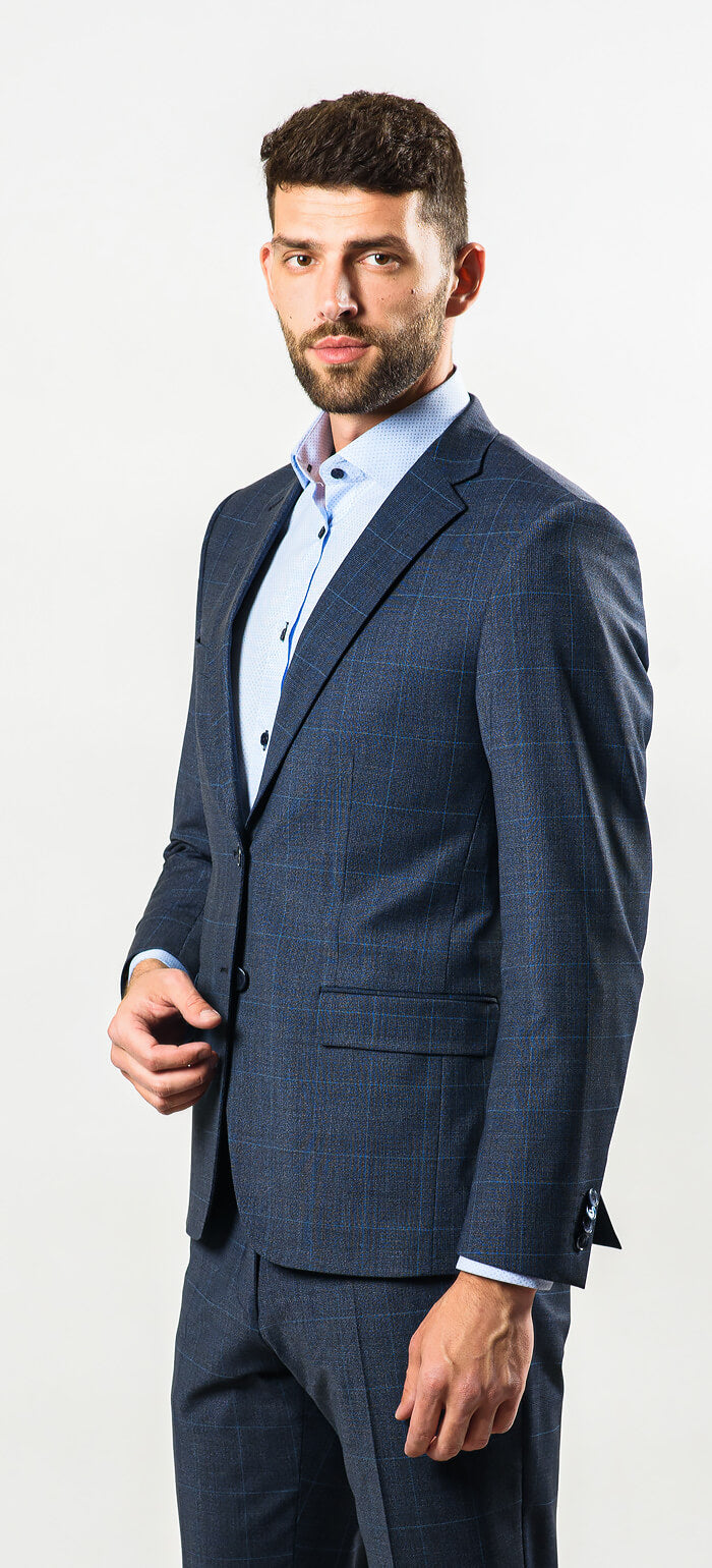 Grey-blue Slim Fit Suit