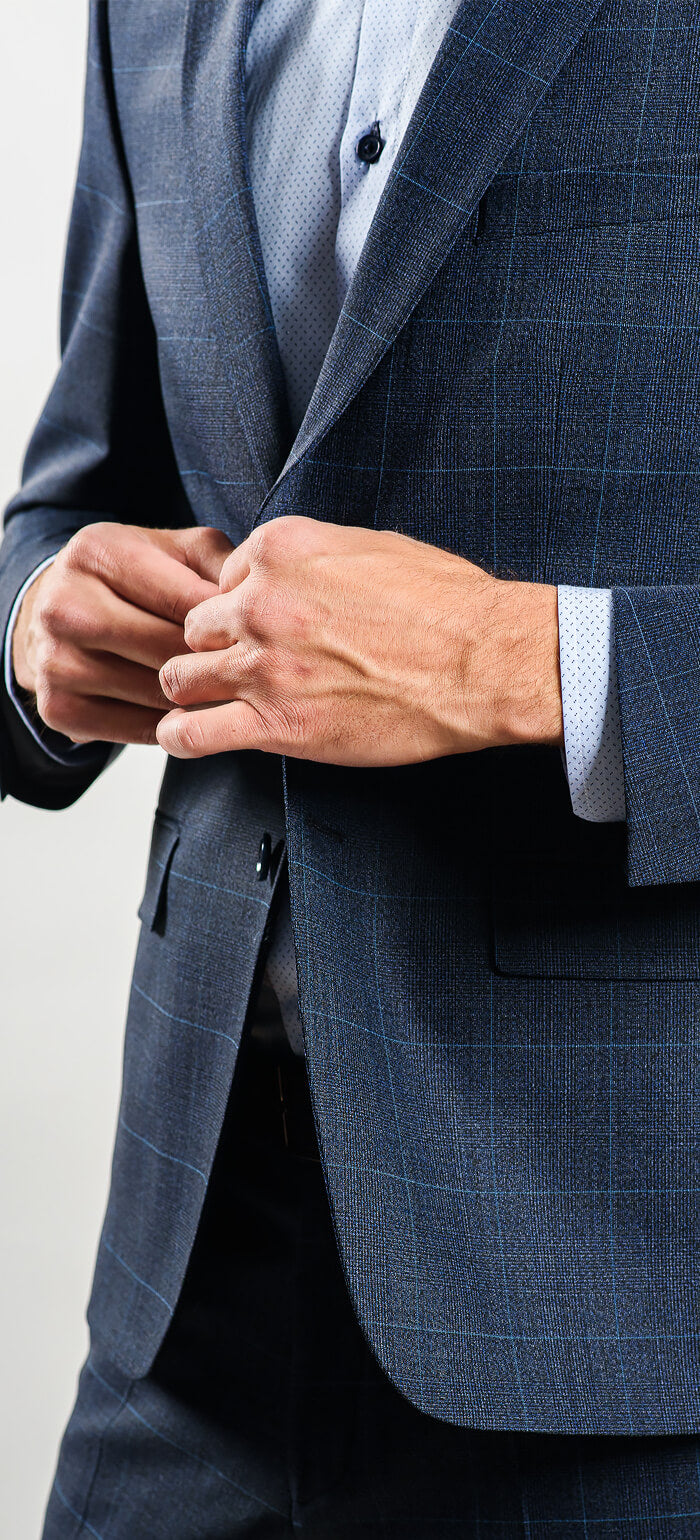 Grey-blue Slim Fit Suit