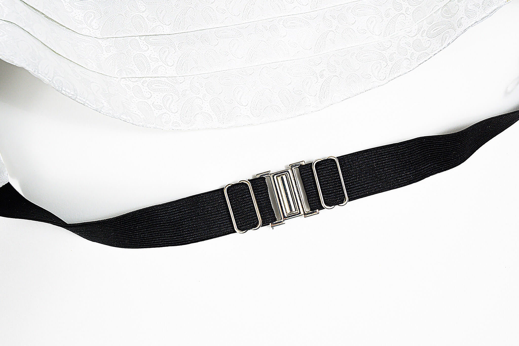 White sash and bow tie set