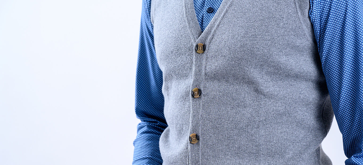 Gray knitted vest