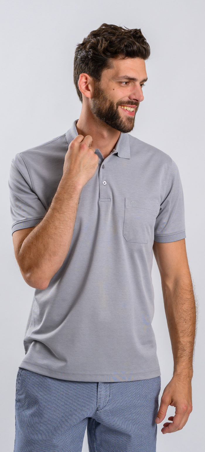 Gray polo shirt