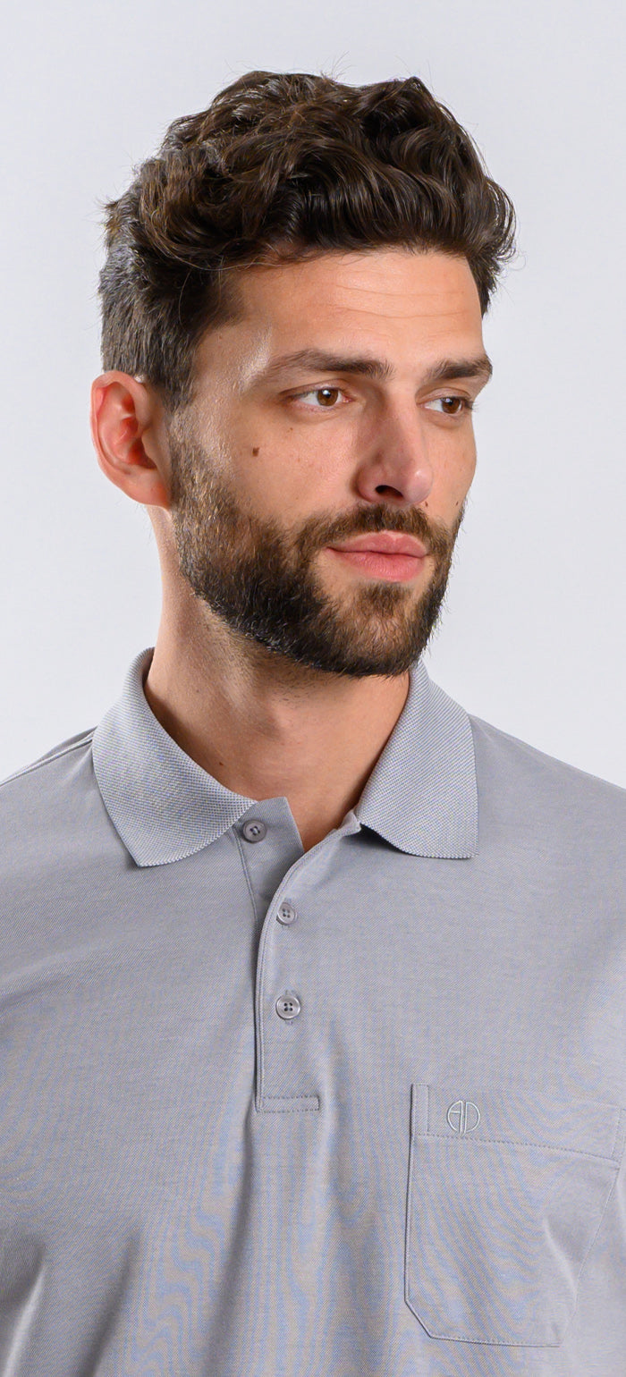 Gray polo shirt