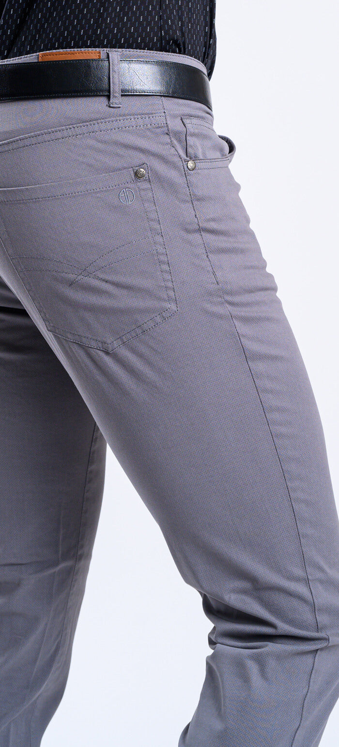 Grey jeans with a subtle texture