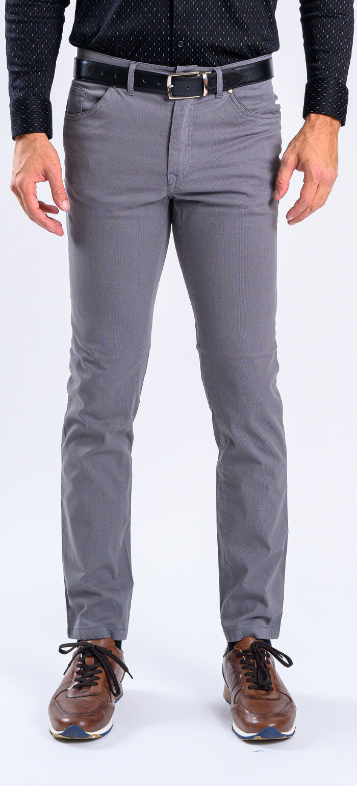 Grey jeans with a subtle texture