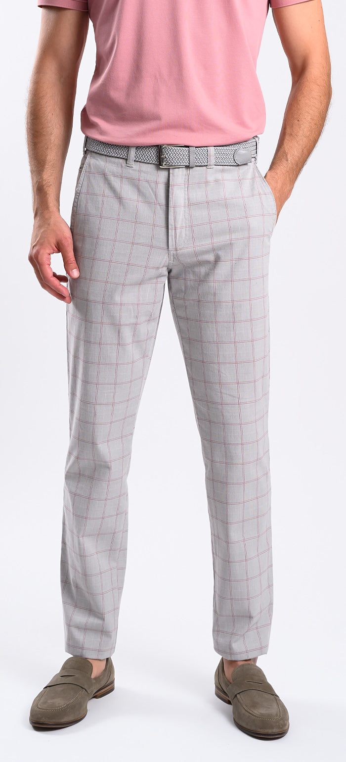 Grey checked chinos
