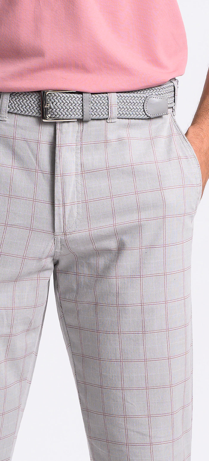 Grey checked chinos