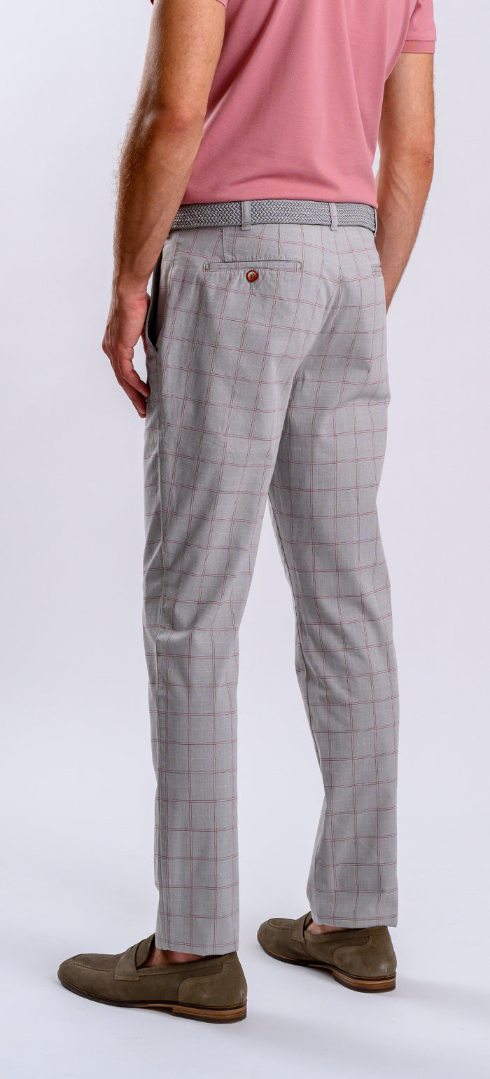 Grey checked chinos