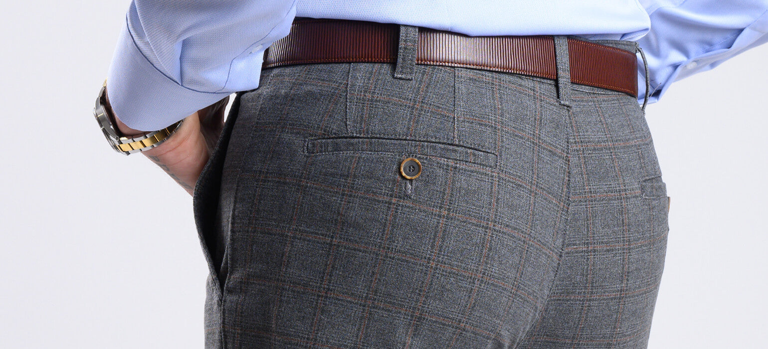 Grey checked leisure trousers