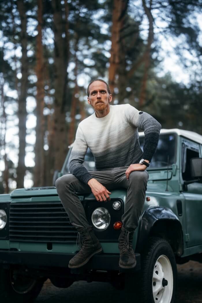 Grey corduroy trousers