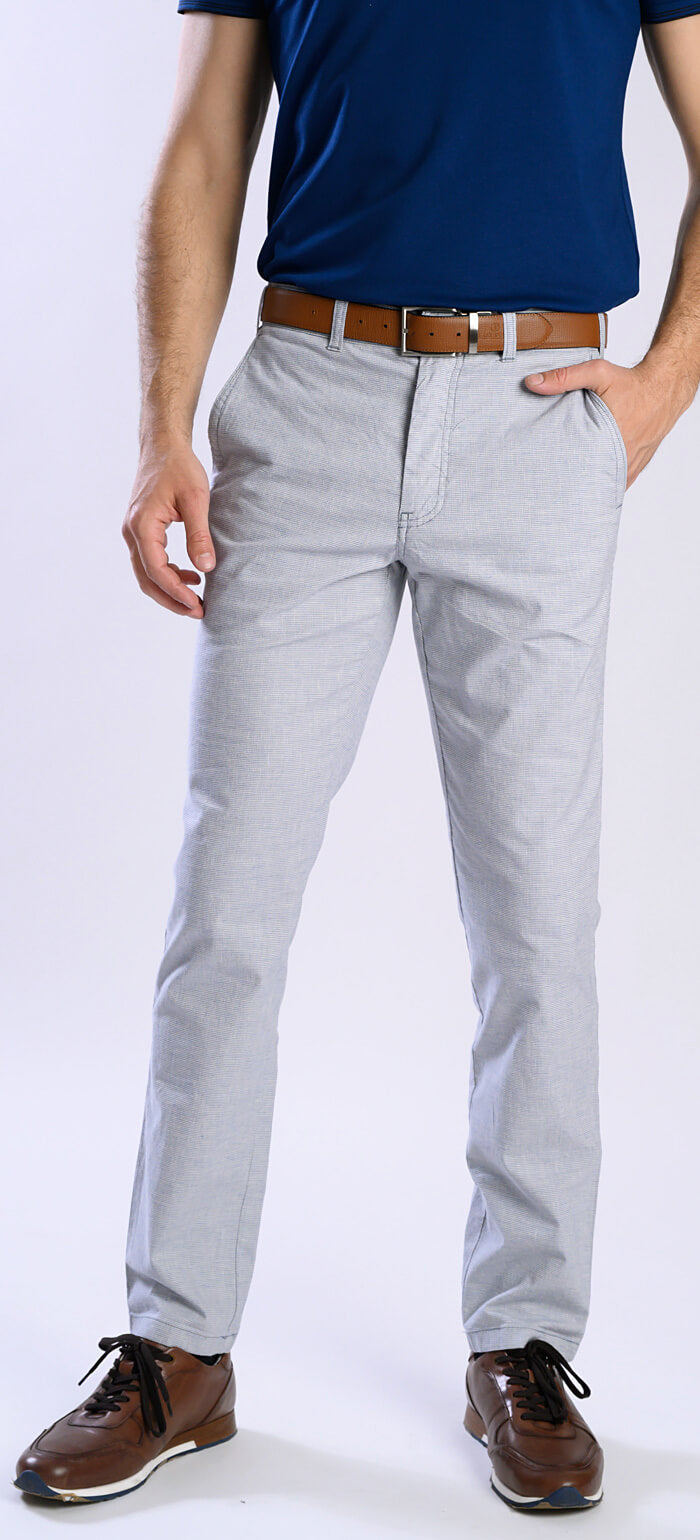 Grey-blue and white pepito chinos