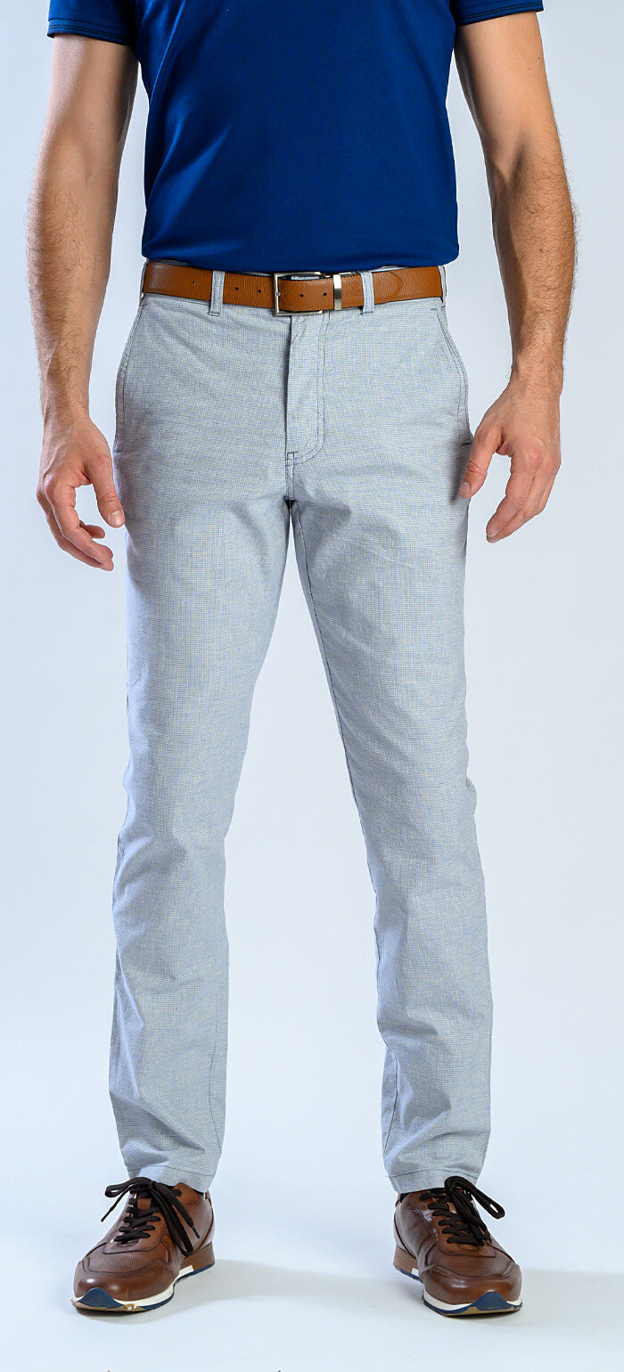 Grey-blue and white pepito chinos