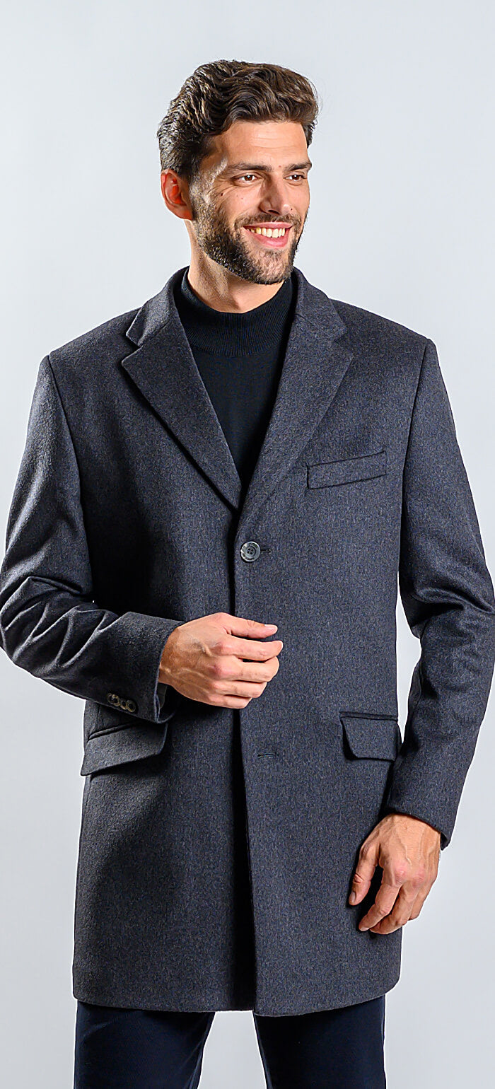 Grey cashmere fleece coat